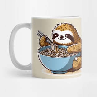 Sloth Cartoon Eat Ramen Mug